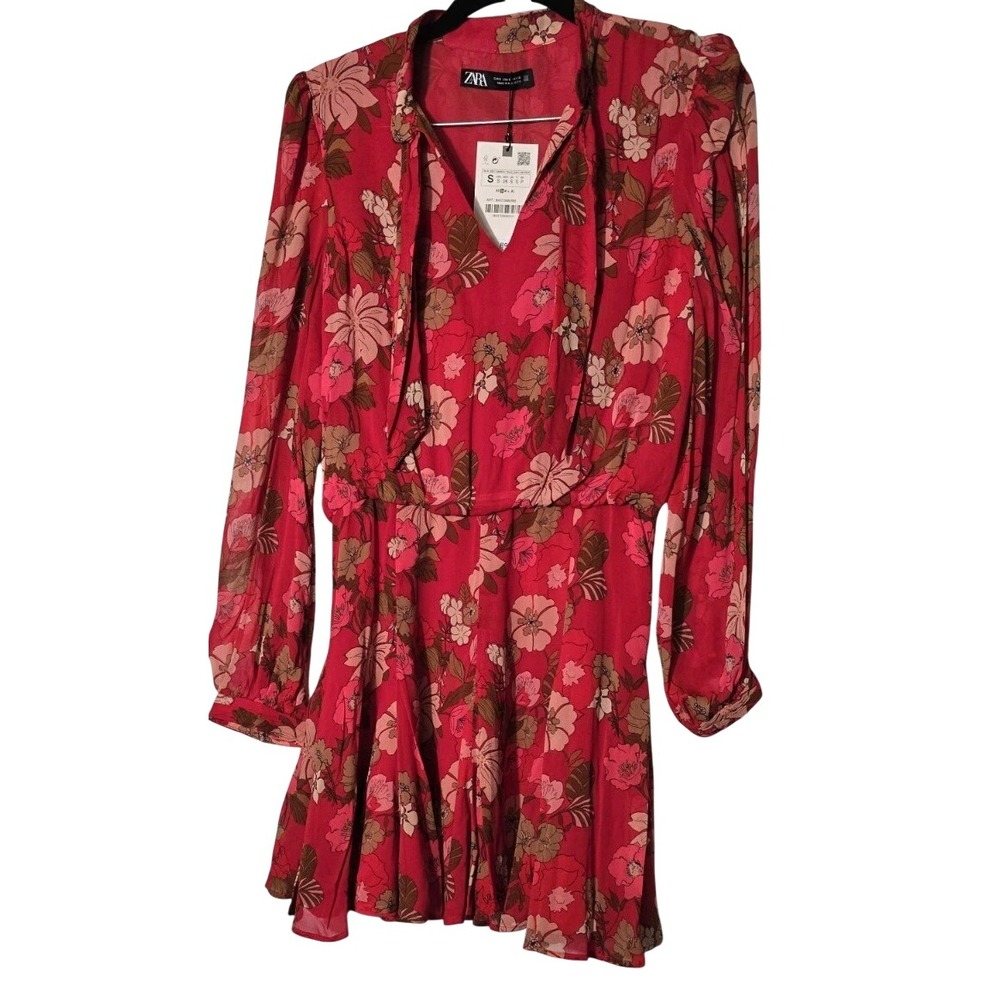 Zara Paisley Printed‎ Flowy Boho Mini Red Women's Size Small Dress NWT